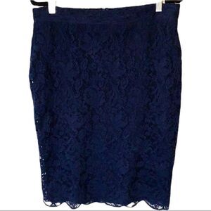 Venus Navy Lace Pencil Skirt Sz M